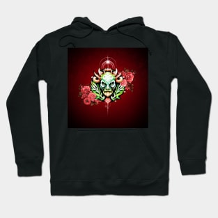 Mysterious colorful creature with flowers Hoodie